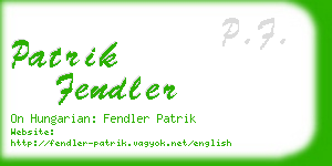 patrik fendler business card